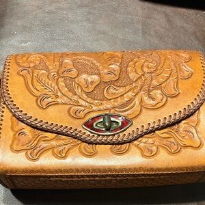 Handcrafted Tan Leather Clutch